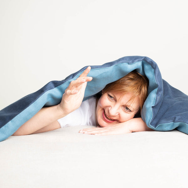 Leinenbettwäsche blau