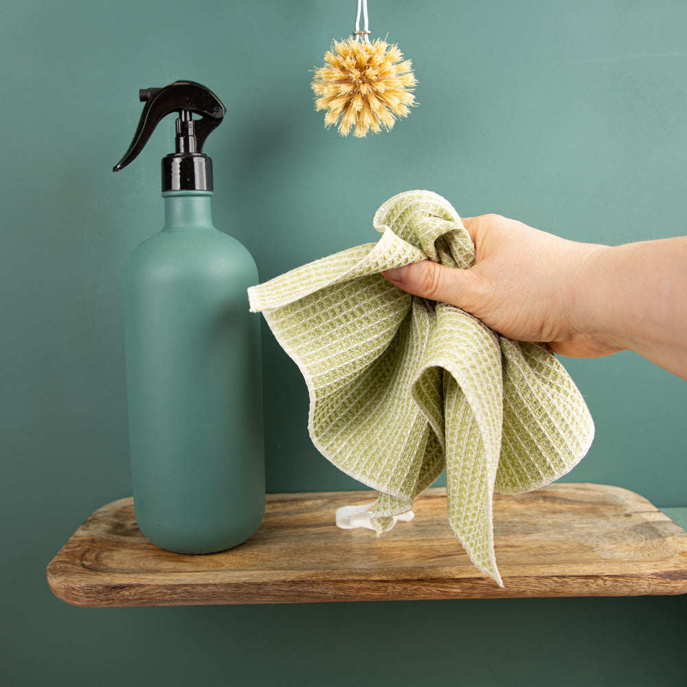3er-Set Putzlappen aus Halbleinen | Waffelpikée