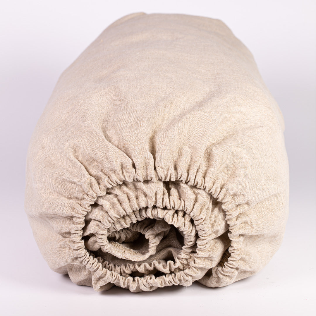 Spannbettlaken aus Bioleinen natur