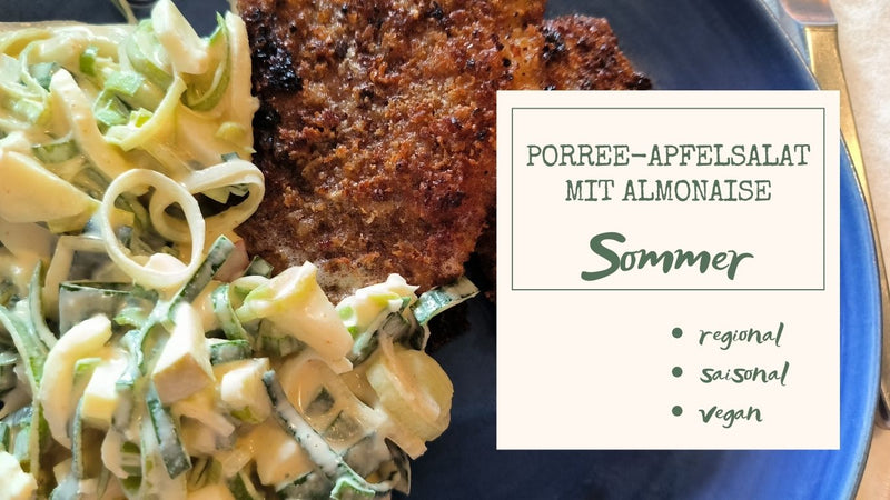 Frischer Apfel-Porree-Salat mit veganer Almonaise