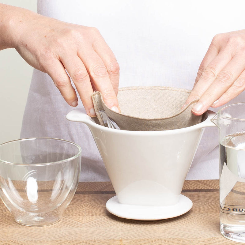 Wiederverwendbare Kaffeefilter aus Bioleinen | Mehrweg Kaffeefilter