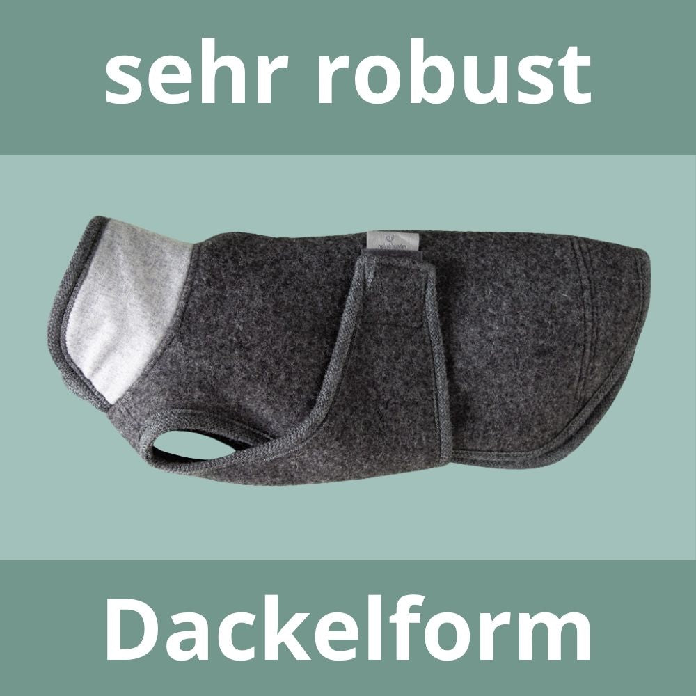 Robuster Hundemantel | Dackelform | aus extra dickem Loden | Schurwolle