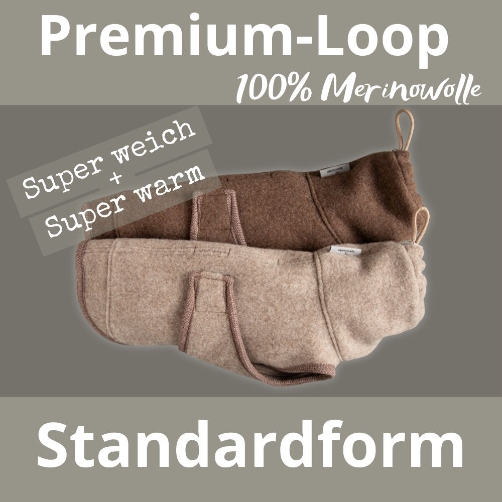 Premium Loop-Hundemantel | Standardform | Extra weich + warm | 100% Merino-Loden