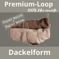 Premium Loop-Hundemantel | Dackelform | Extra weich + warm | 100% Merino-Loden