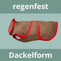 Hundemantel Regen | Dackelform | 100% Merino-Schurwolle