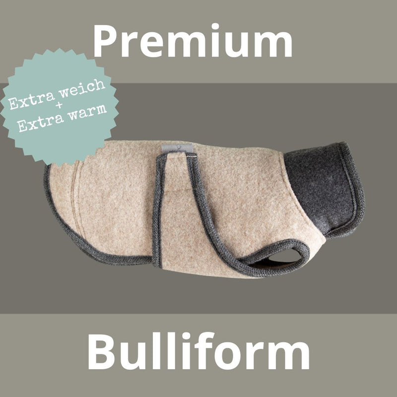 Premium Hundemantel aus reiner Merinowolle - 100% Schurwolle in beige - wetterfest und plastikfrei