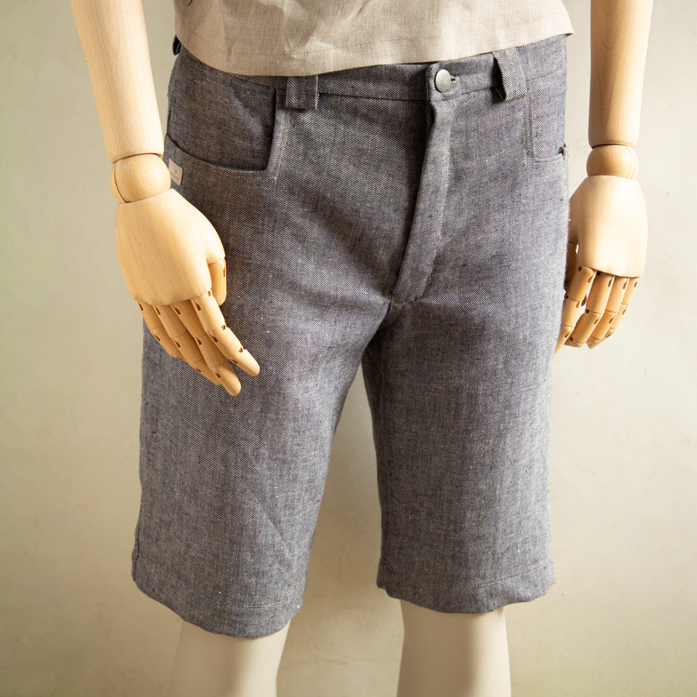 Bio-Leinenshorts für Herren | EINZELSTÜCK | blau | Größe S