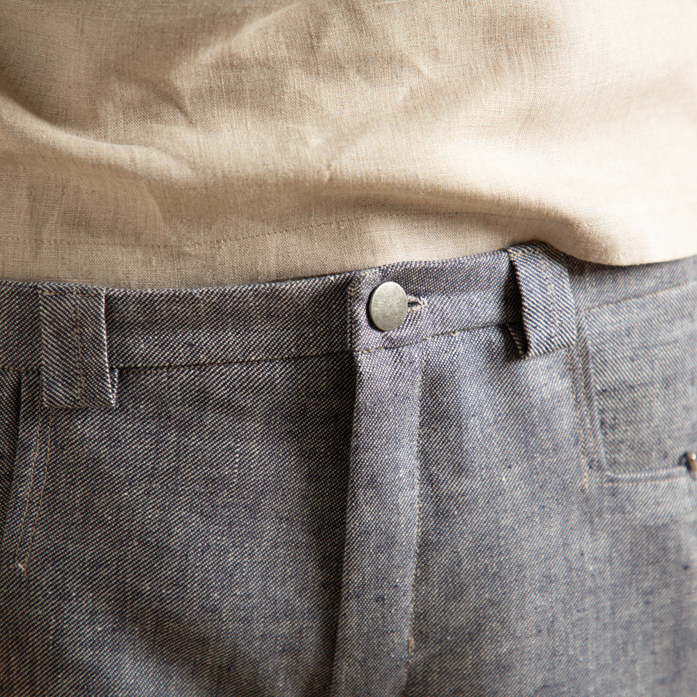 Bio-Leinenshorts für Herren | EINZELSTÜCK | blau | Größe S
