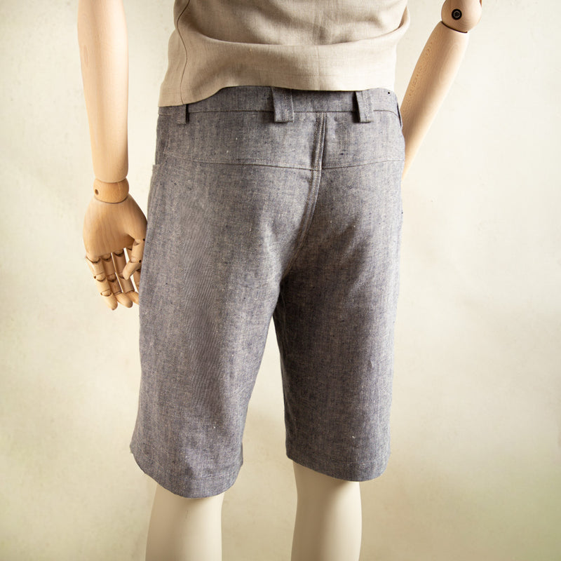 Bio-Leinenshorts für Herren | EINZELSTÜCK | blau | Größe S