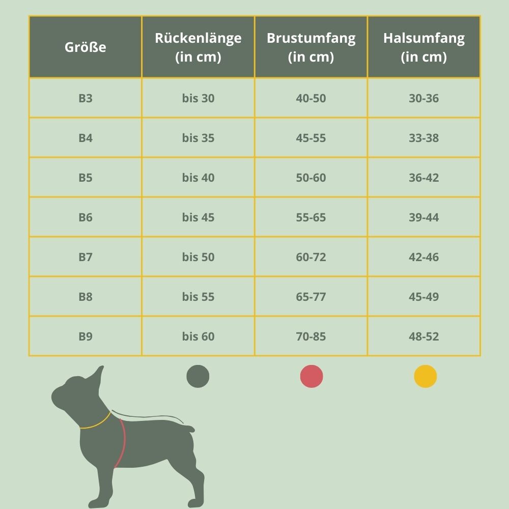 Größentabelle_Hundemantel_Loden_Bulldoggen