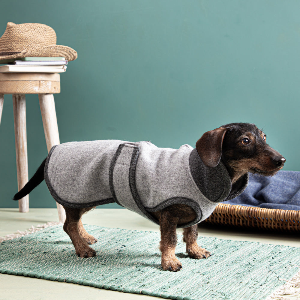 Warmer Hundemantel Winter | Dackelform | 100% Schurwolle