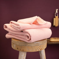 Badetuch-Set | Waffelpikee | EINZELSTÜCK | rosa