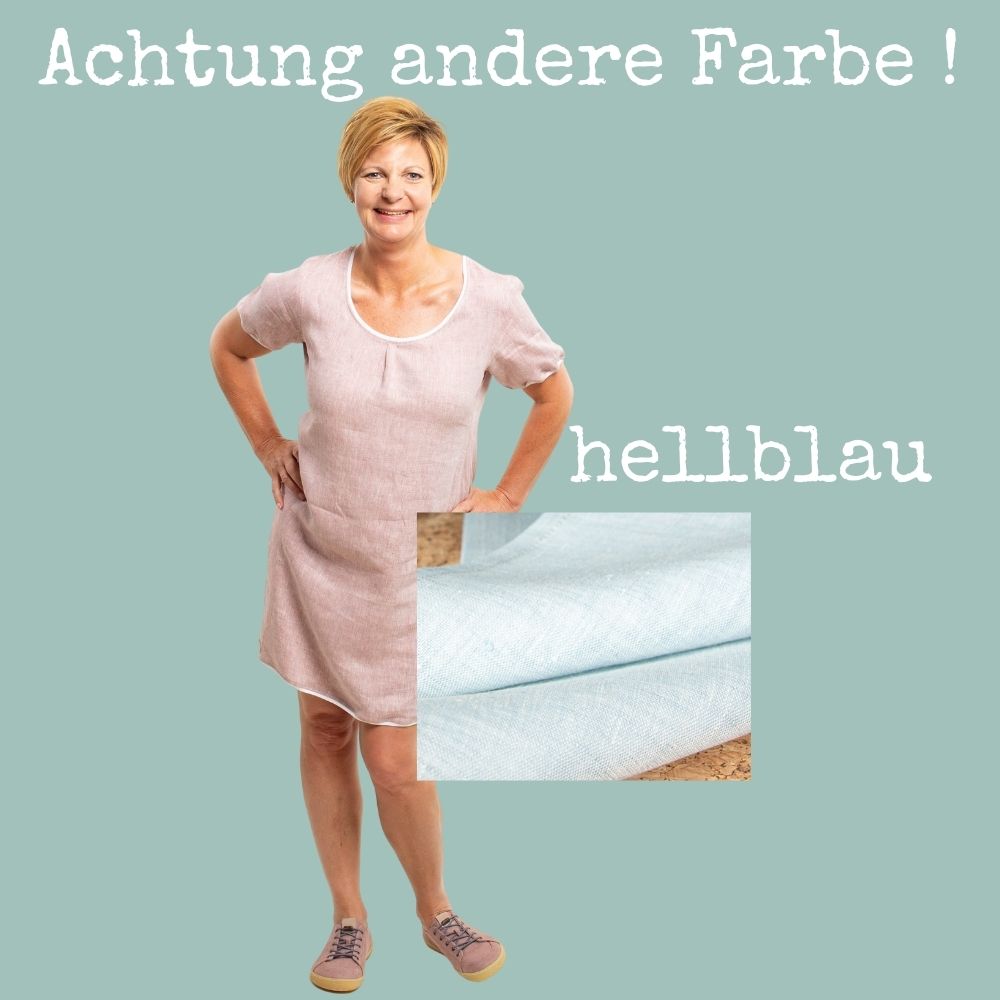 Bio-Leinenkleid "luftig leicht" | EINZELSTÜCK | hellblau Größe S