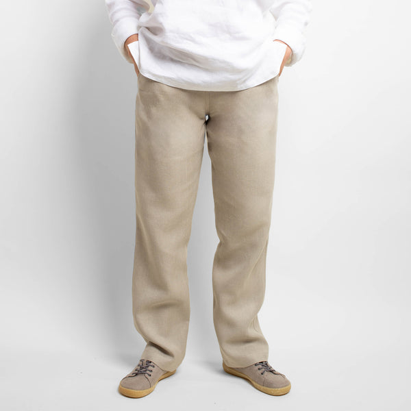 Leinenhose für Damen aus Bioleinen natur
