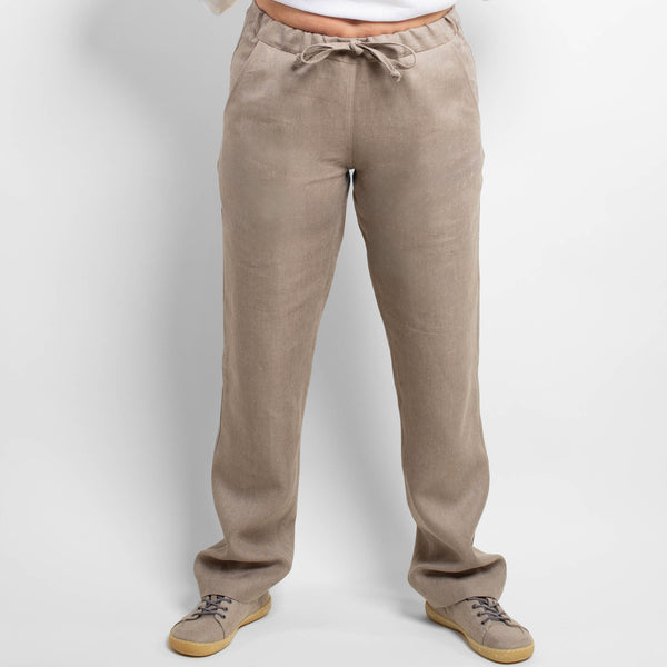 Bioleinenhose "denim" für Damen Frontansicht