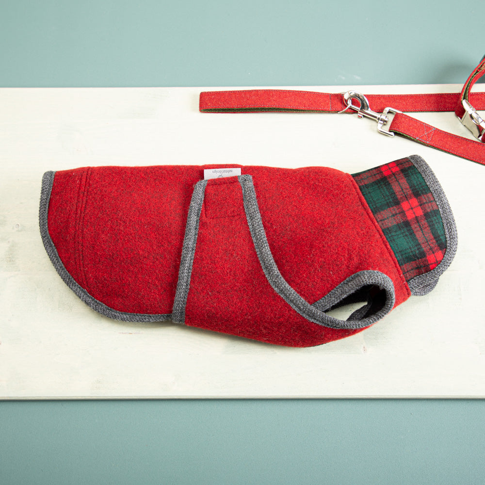 Warmer Hundemantel | Standardform | EINZELSTÜCK | rot | Größe 12