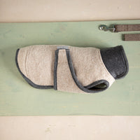 Premium Hundemantel aus reiner Merinowolle - 100% Schurwolle in beige - wetterfest und plastikfrei_2