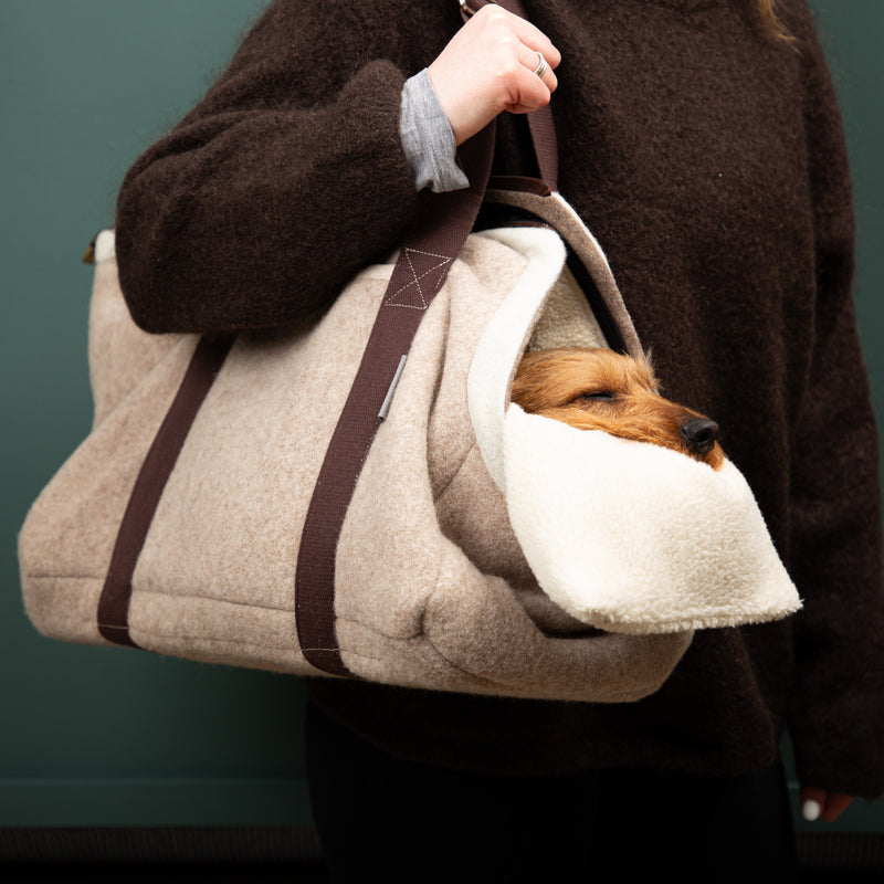 Hundetasche aus Loden_beige