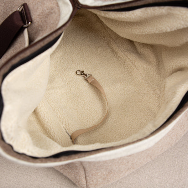 Hundetasche aus Loden_herausnehmbares Inlay_Wollplüsch