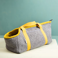 Hundetasche aus Loden curry