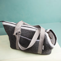 Hundetasche aus Loden grau_ von oben