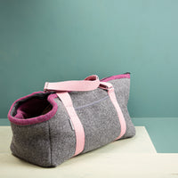 Hundetasche aus Loden beere