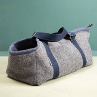 Hundetasche aus Loden blau