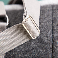 Hundetasche aus Loden grau_ Details - Metallteile