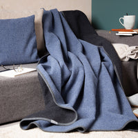 Warme Wolldecke |EINZELSTÜCK | blau | XL
