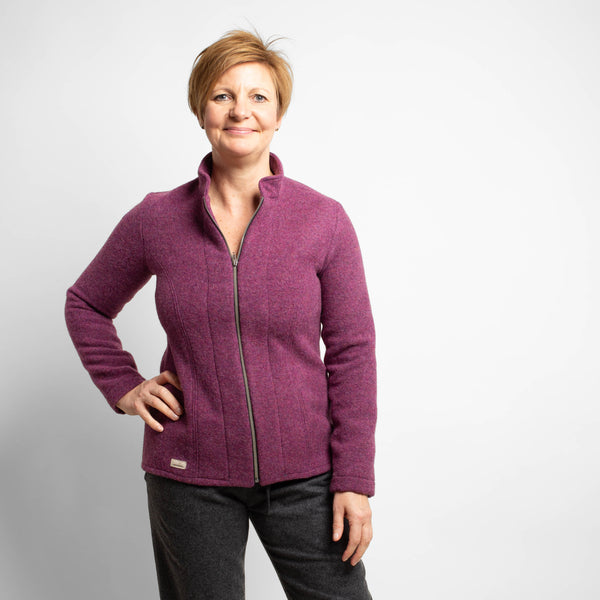 Flauschige Lodenjacke 100% Schurwolle beere-02