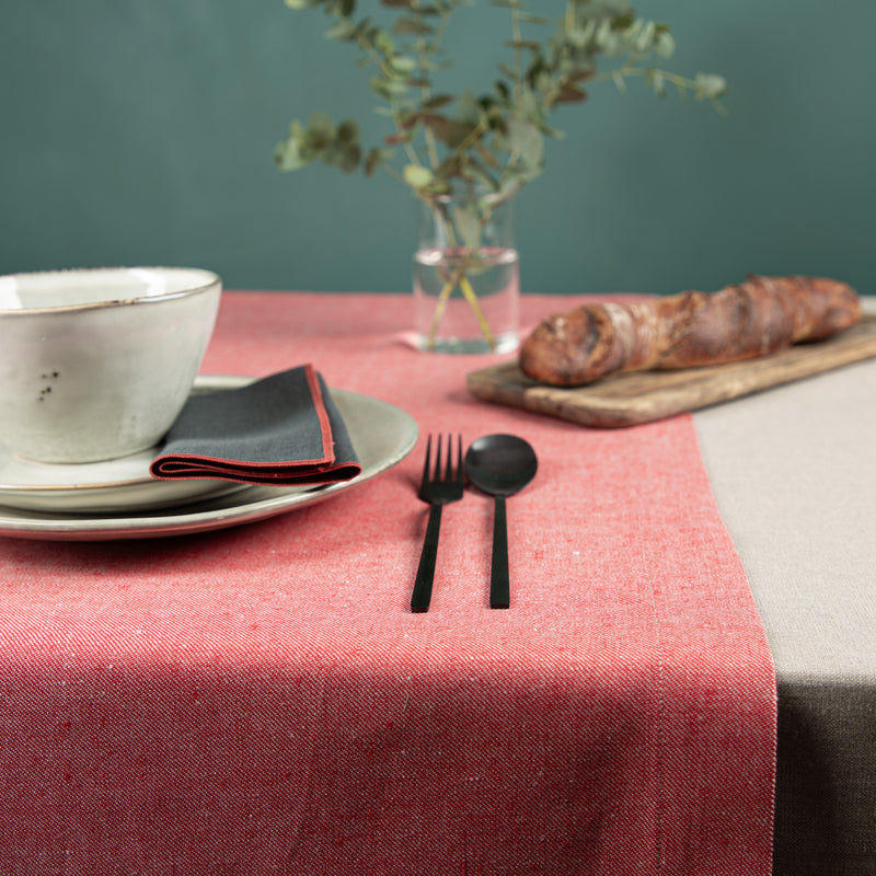 Tischläufer rot | EINZELSTÜCK | 100% Bioleinen