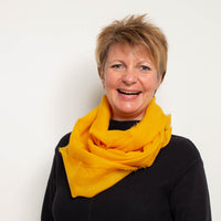 hauchzarter Schal aus mulesingfreier Bio-Merinowolle - EINZELSTÜCK - gelb