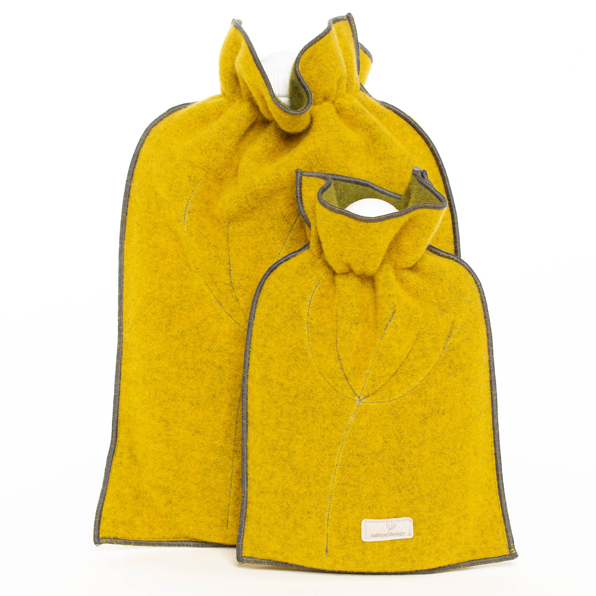 Ökowärmflasche mit Flauschlodenbezug | EINZELSTÜCKE | verschiedene Farben