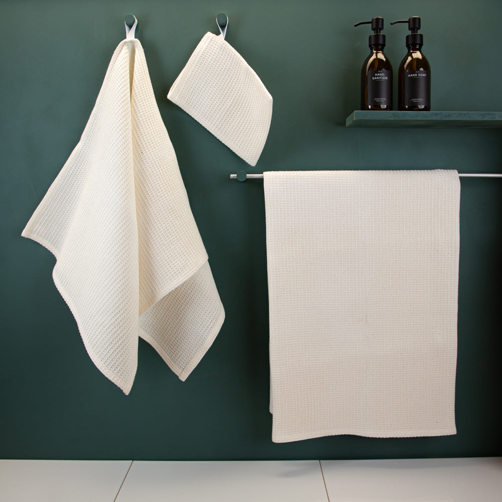Hand- und Badetücher aus Waffelpikee | Halbleinen | verschiedene Farben