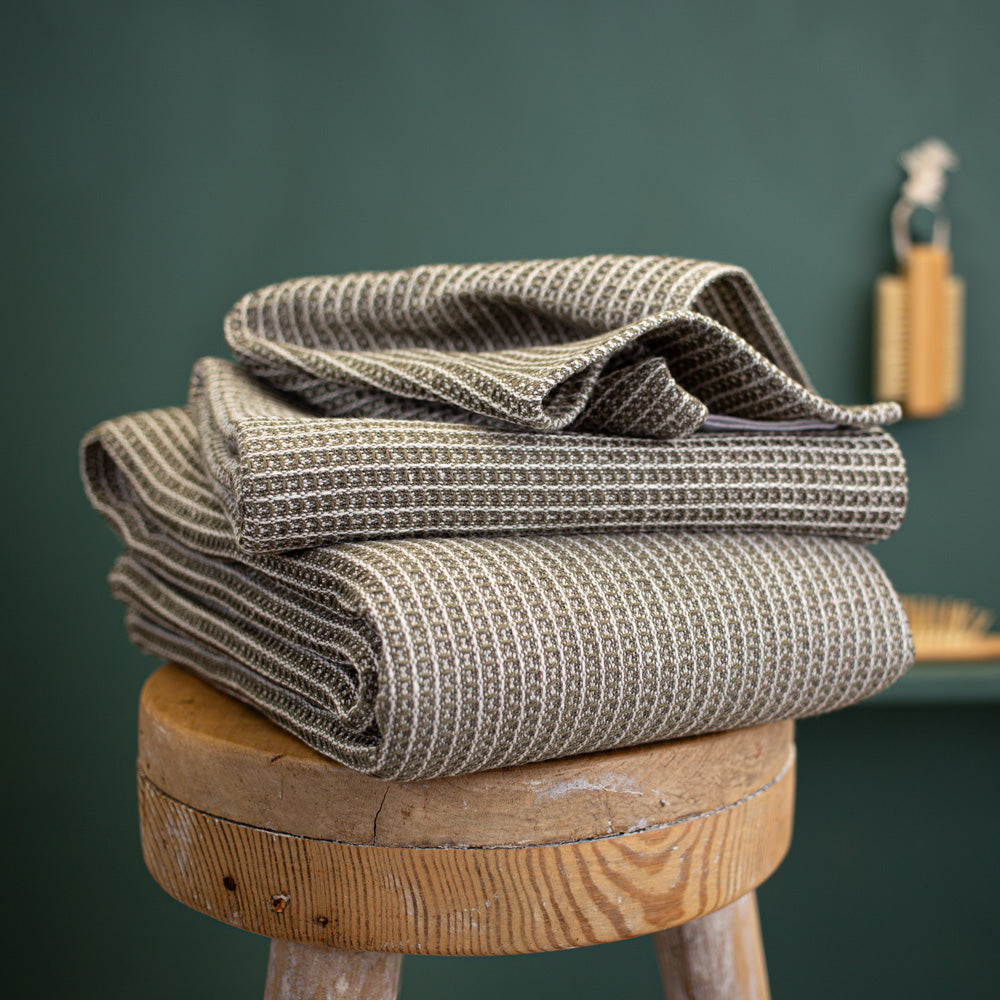 Hand- und Badetücher aus Waffelpikee | Halbleinen | verschiedene Farben