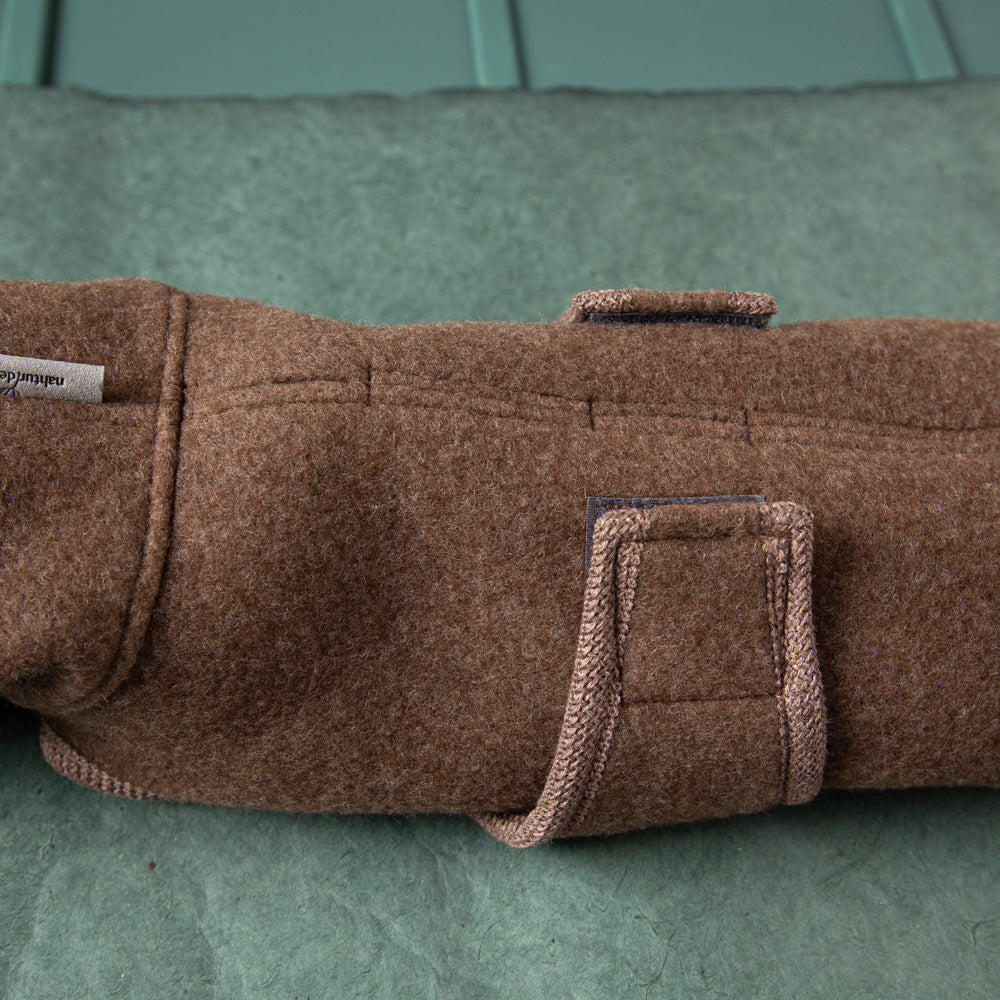 Premium Loop-Hundemantel | Dackelform | Extra weich + warm | 100% Merino-Loden