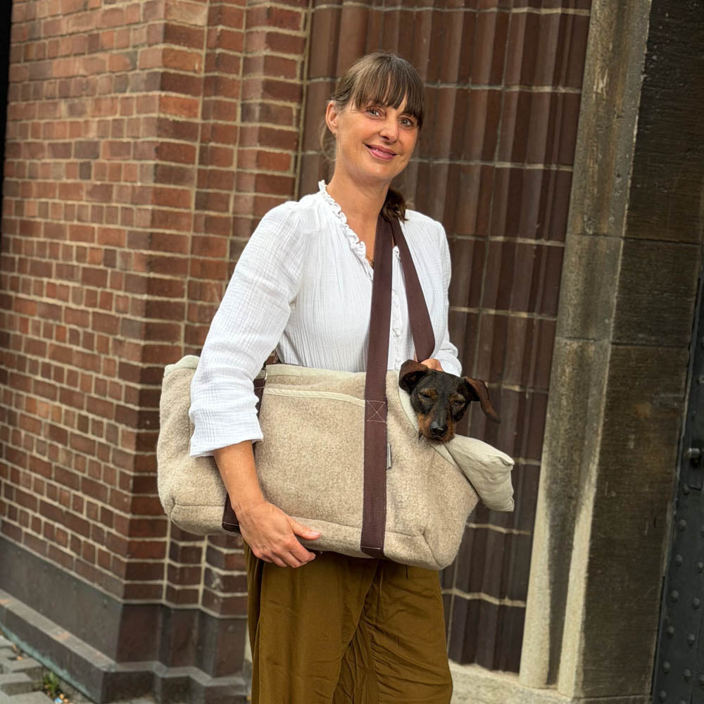 Hundetasche Anthrazit – 100 % Schurwolle Loden