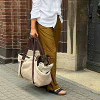 🐾 Hundetasche Beige – 100 % Schurwolle Loden