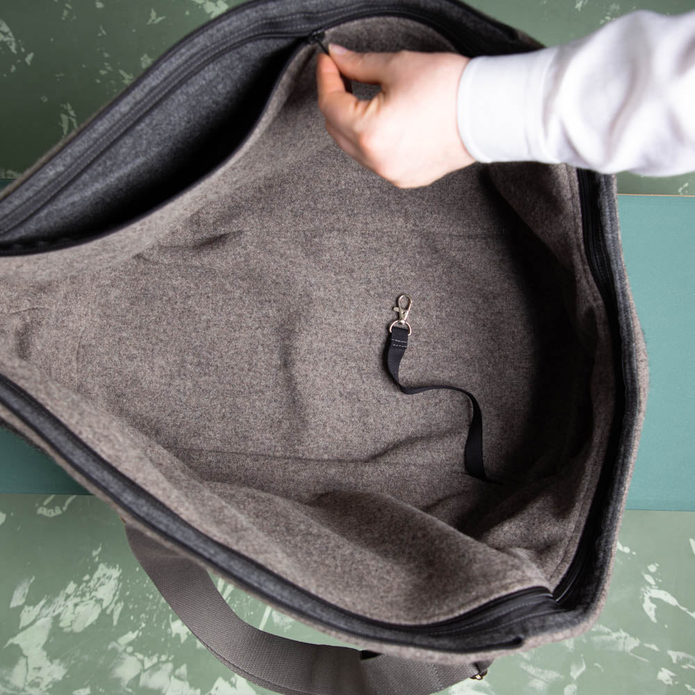 🐾 Hundetasche Anthrazit – 100 % Schurwolle Loden