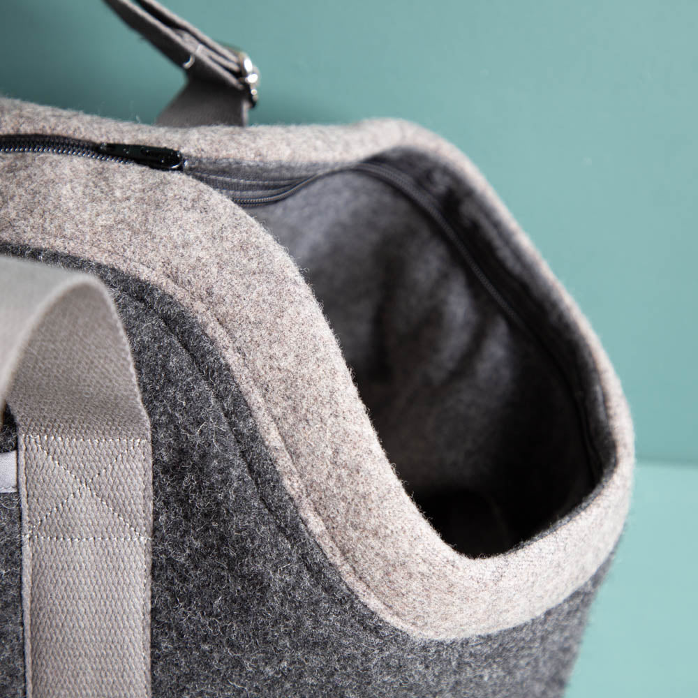 🐾 Hundetasche Anthrazit – 100 % Schurwolle Loden