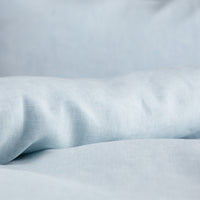 Bioleinenbettwäsche hellblau Details