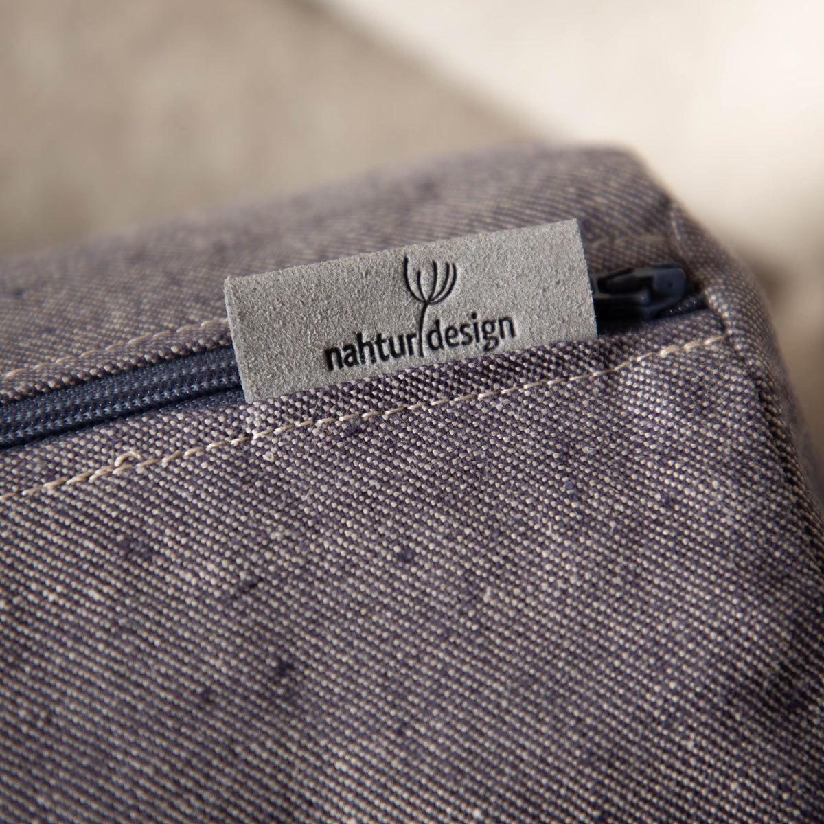 Nackenrolle mit Bezug aus Bio-Leinen-Denim | Naturfüllung
