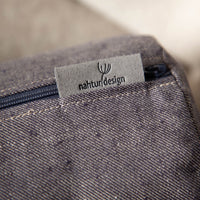 Nackenrolle mit Bezug aus Bio-Leinen-Denim | Naturfüllung