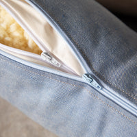Nackenrolle mit Bezug aus Bio-Leinen-Denim | Naturfüllung