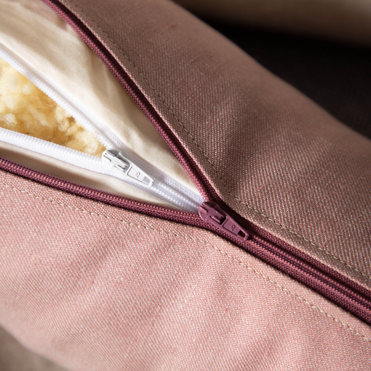 Nackenrolle mit Bezug aus Bio-Leinen-Denim | Naturfüllung