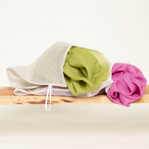 2 Wäschenetze geöffnet aus Leinen Größe L