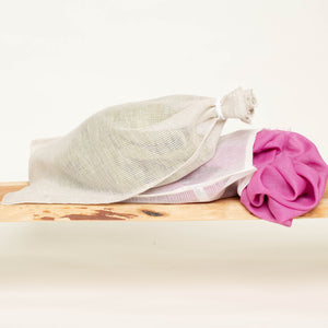 2 Wäschenetze aus Leinen Größe L