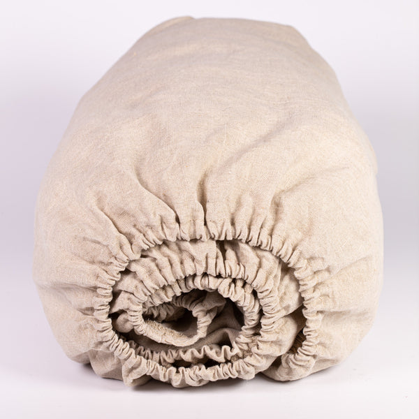 Spannbettlaken aus Bioleinen natur