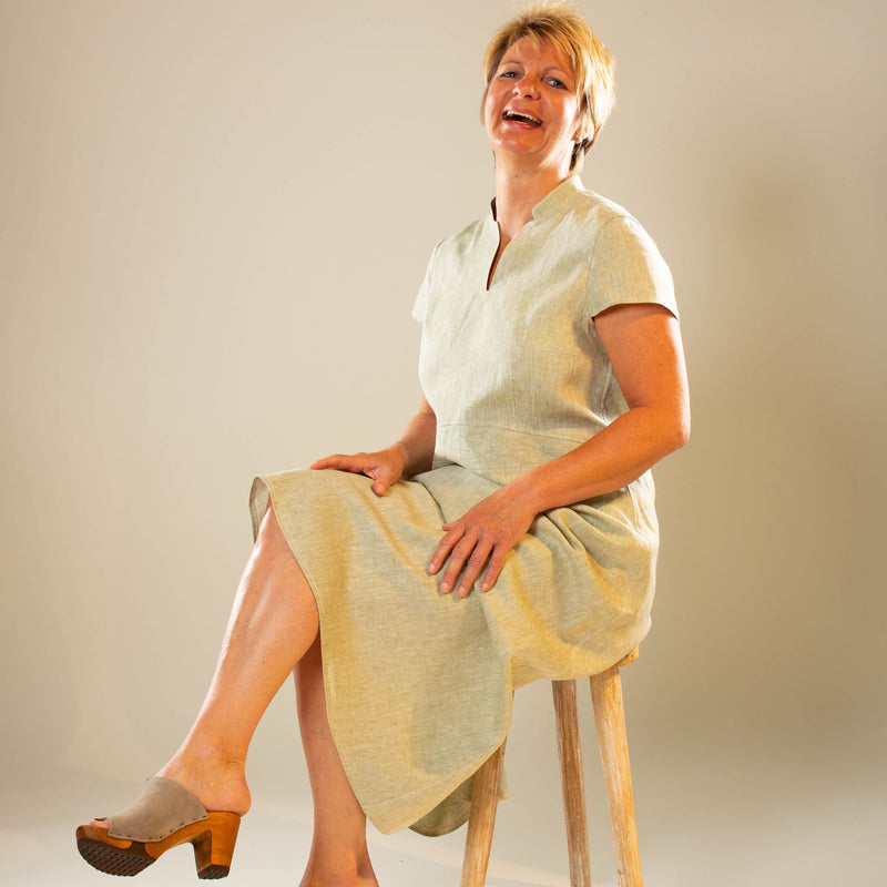 Leinen-Sommerkleid hellgrün