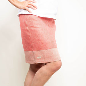 Leinenrock aus Bioleinen denim rot